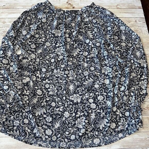 New! ISABEL MATERNITY Floral Print Ruffle Blouse Long Sleeve Sz Small Side Ties - Picture 6 of 15